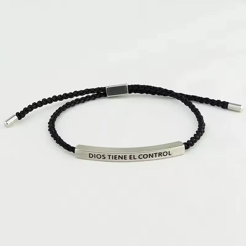 PULSO HILO NEGRO CON PLATEADO