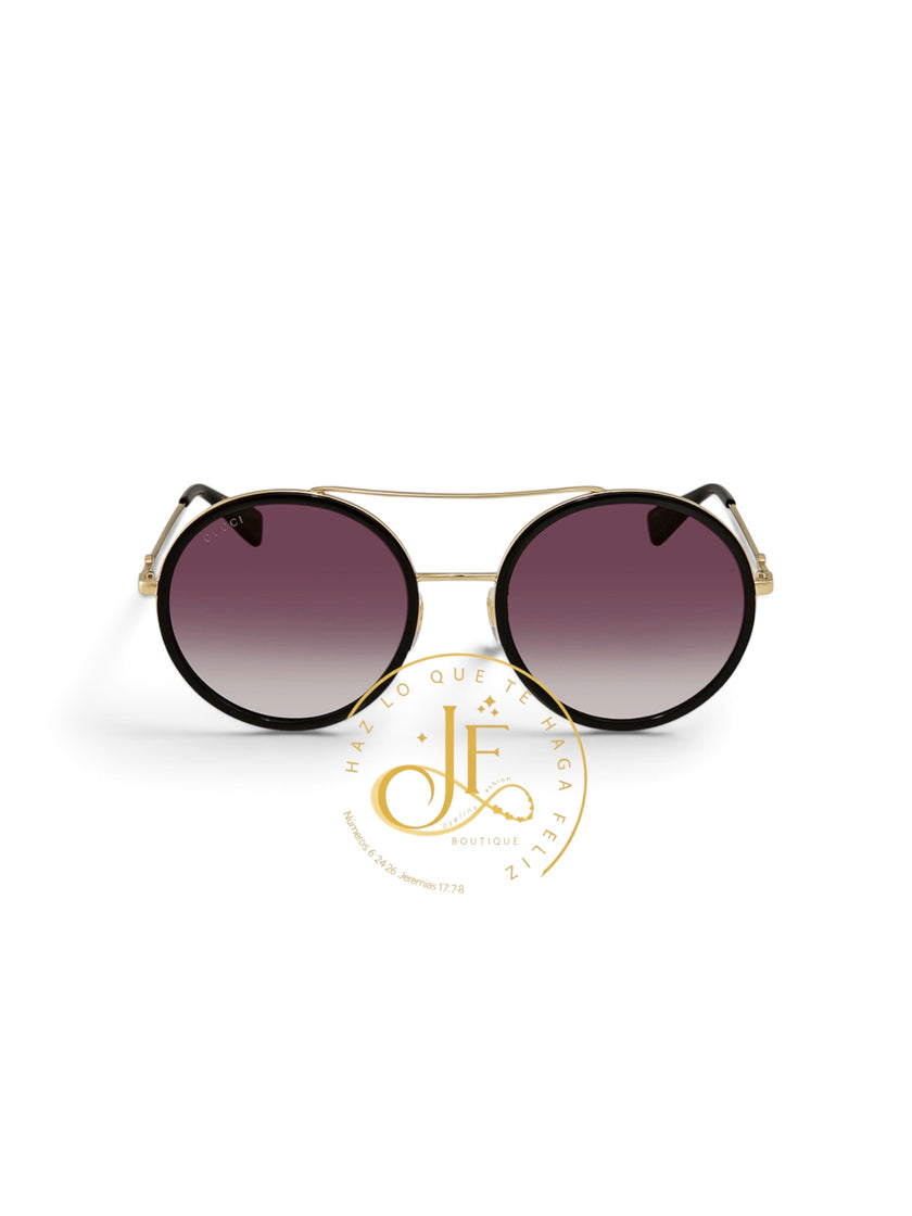 GUCCI Grey Gradient Round Sunglasses