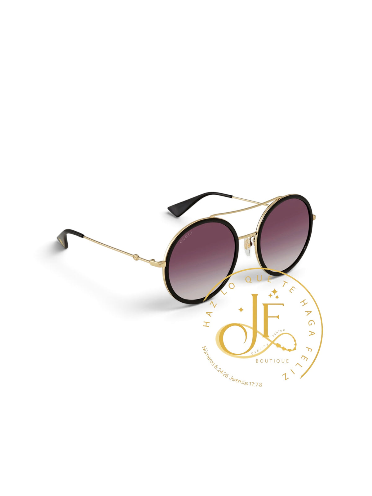GUCCI Grey Gradient Round Sunglasses