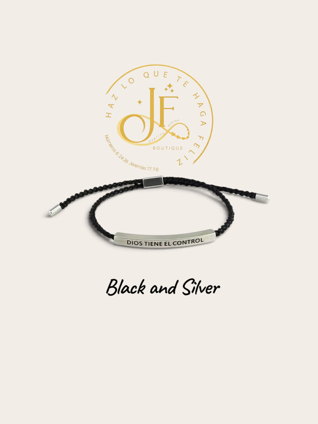 PULSO HILO NEGRO CON PLATEADO
