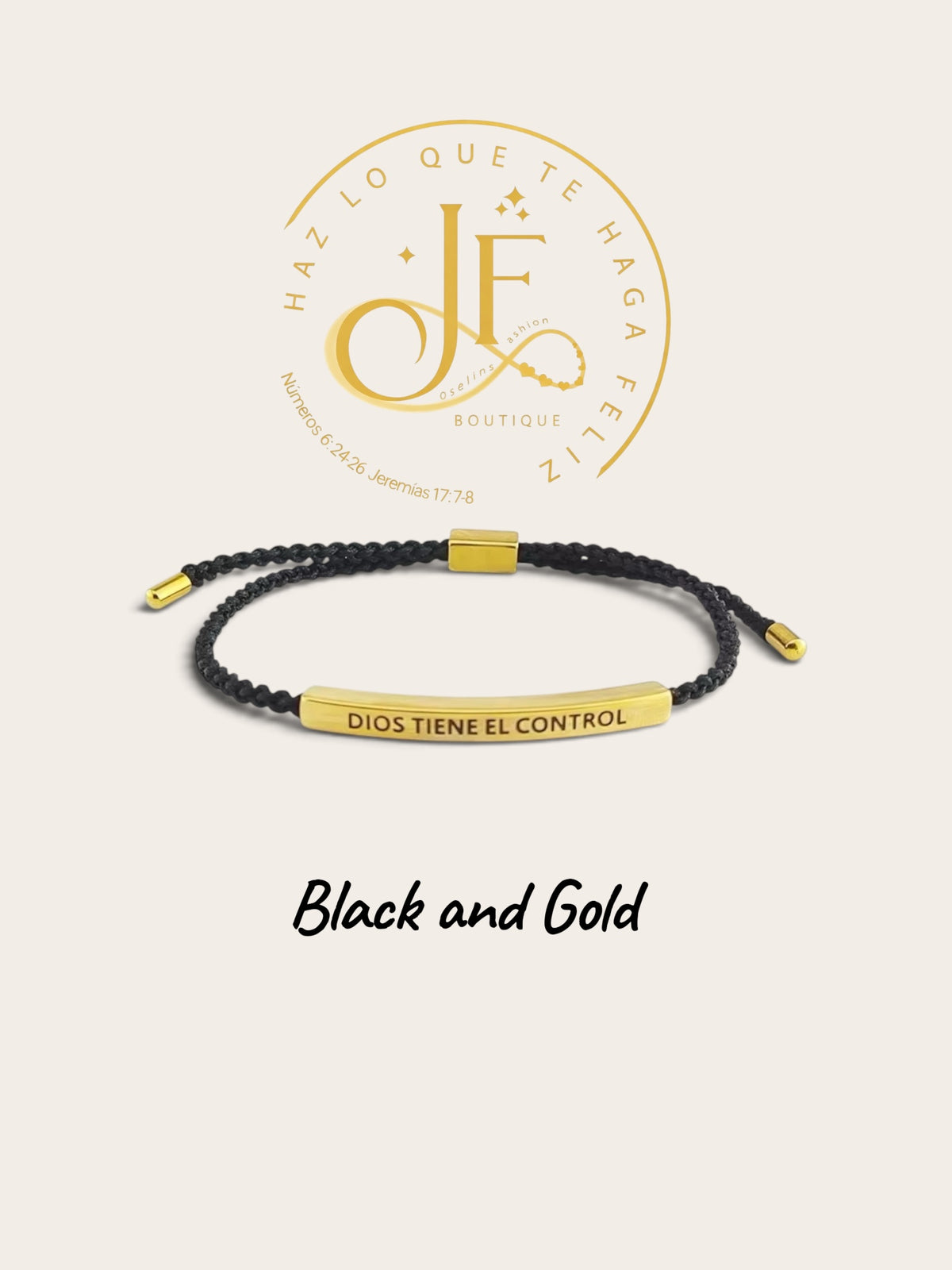 PULSO HILO NEGRO CON DORADO