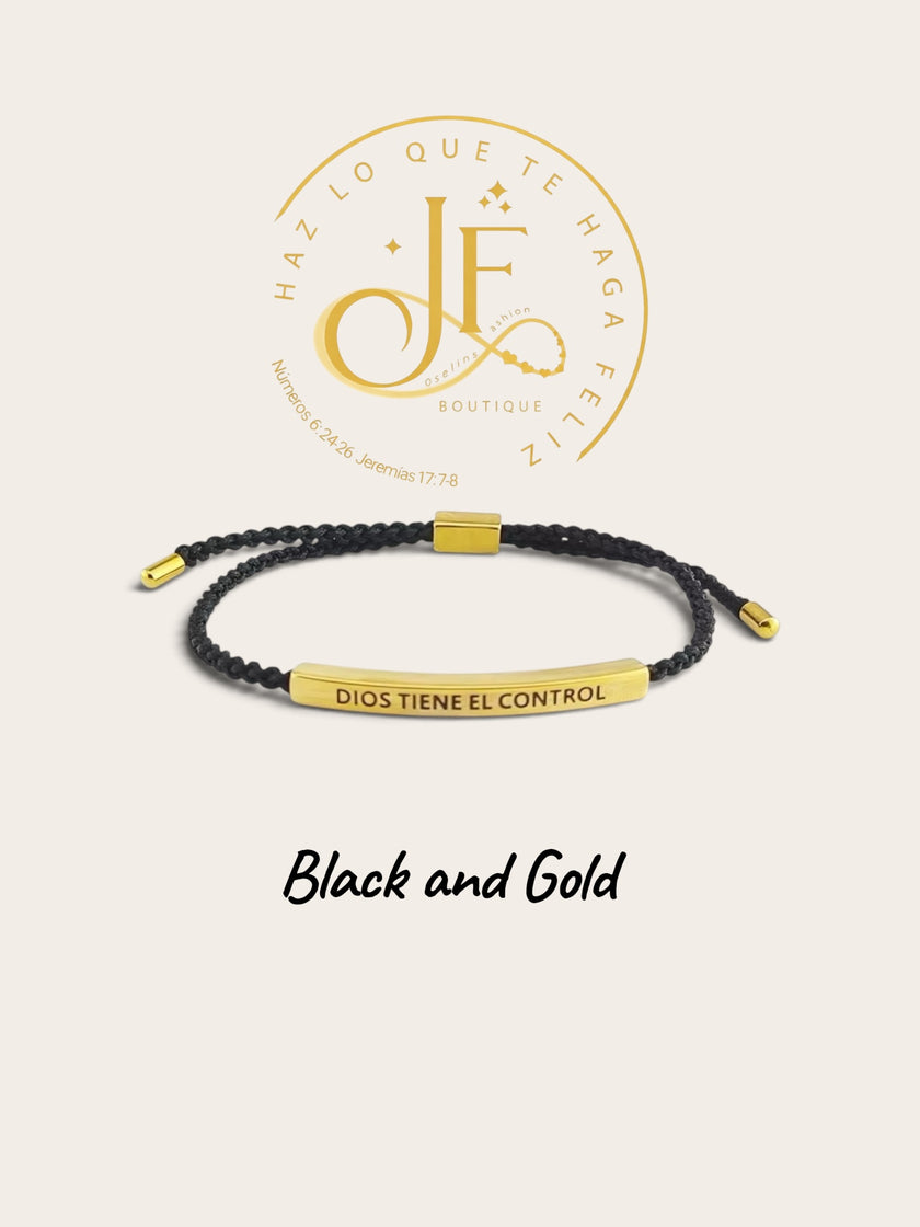 PULSO HILO NEGRO CON DORADO