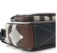 Calfskin Geometric Check Paddy Messenger Dark Birch Brown White